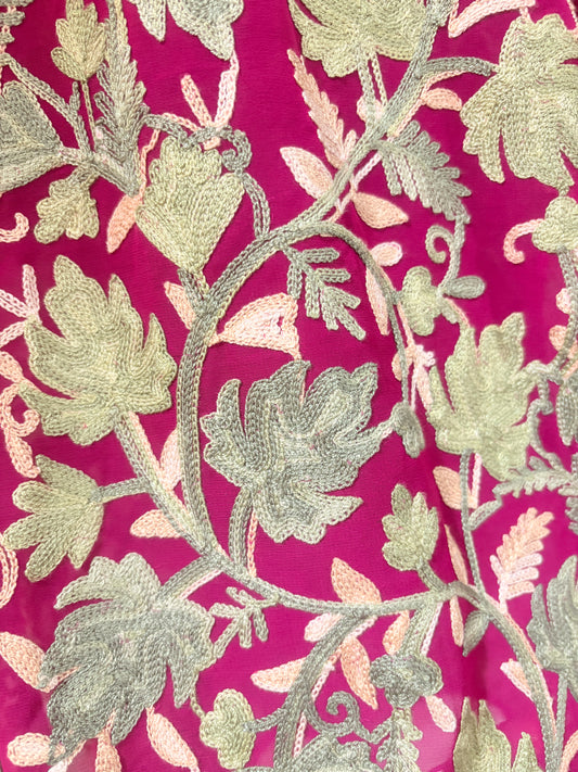 Idara_Designs Georgette Kashmiri Handwork Short Kurti(Size 44)