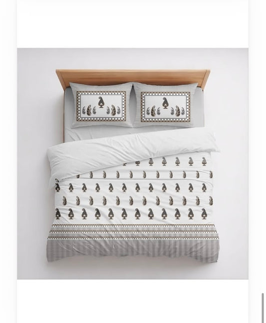 Homake King Size Pure Cotton Bedsheet Ajnaa Series 200TC
