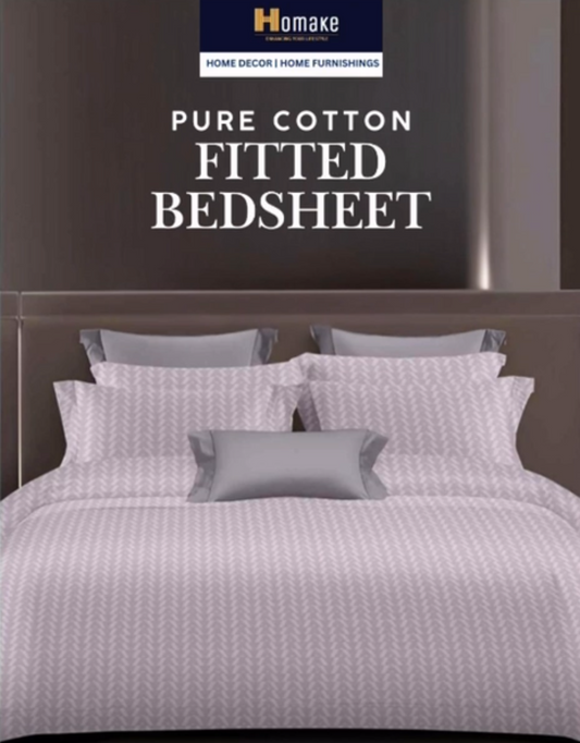 Homake 100 % Pure Cotton Fitted Bedsheet