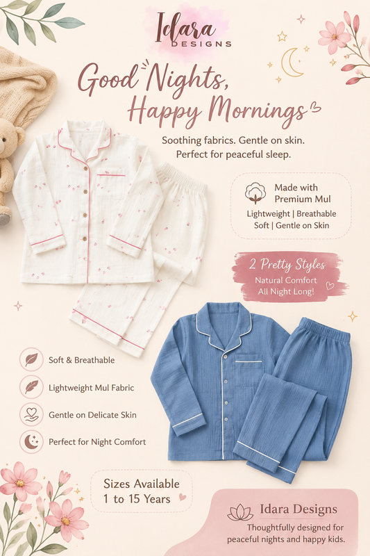 IdaradesignsxHomake Kids Mul Nightsuits Available from 1-15 years