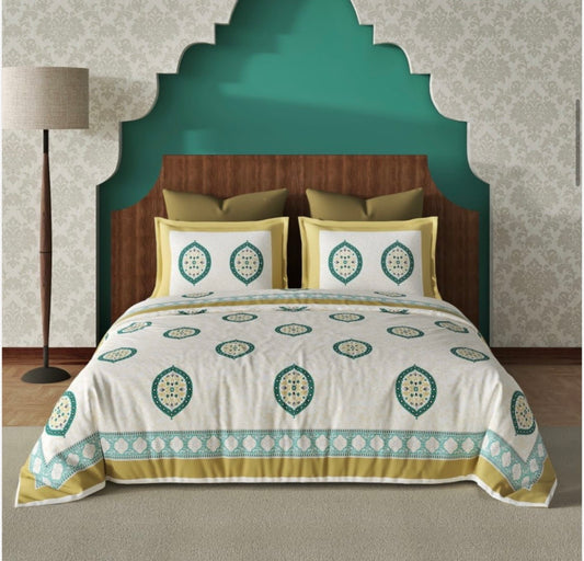 Homake King Size Pure Cotton Bedsheet Rivaaz Series 200TC