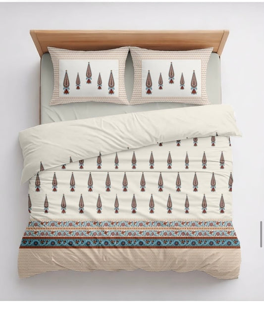 Homake King Size Pure Cotton Bedsheet Ajnaa Series 200TC